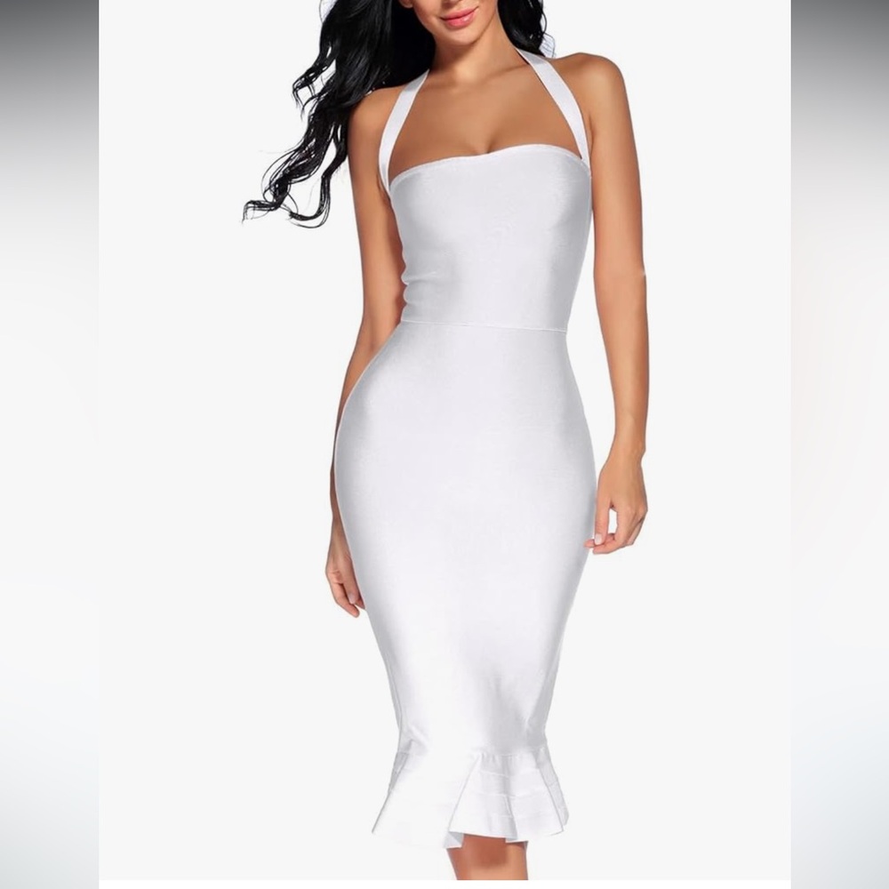 Elegant White Strapless Dress